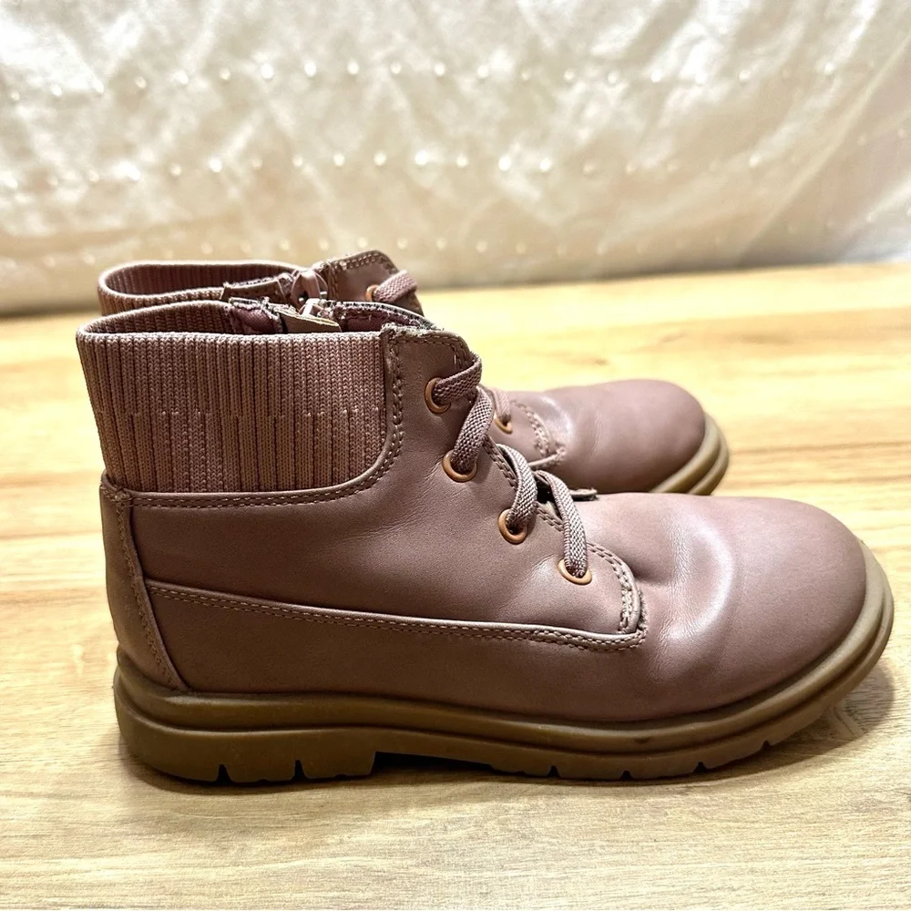 Open Edit Kaylee Leather Boot Pink Burlwood
